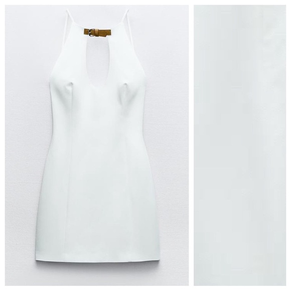 Zara White backless Mini Dress - Picture 6 of 13